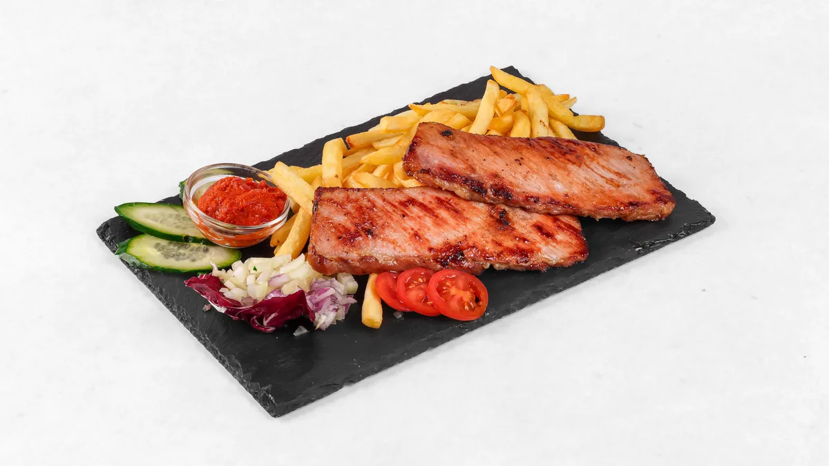 Smoked pork skewer