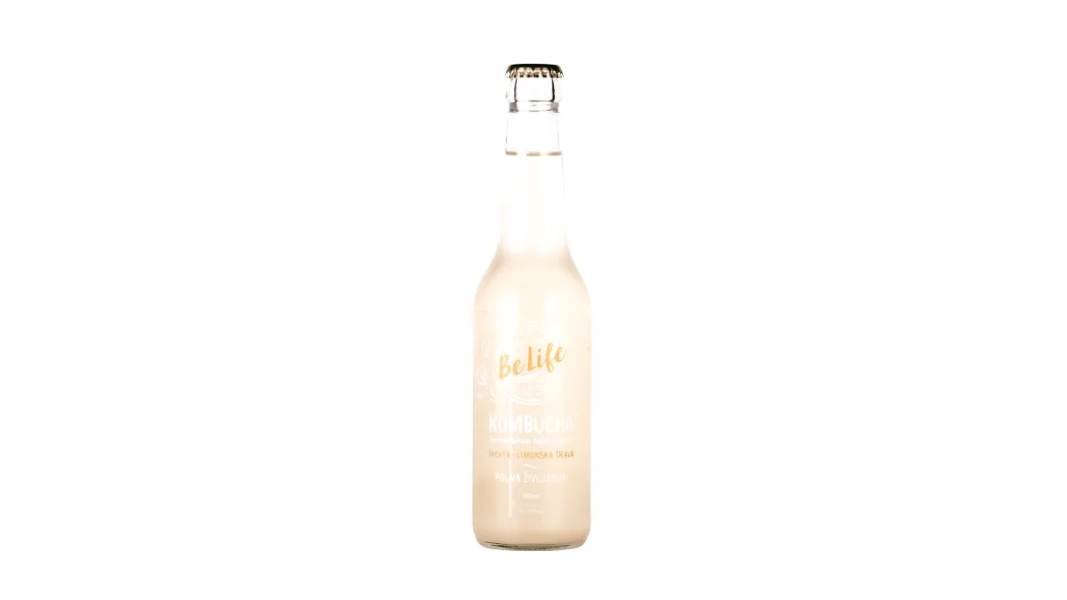 BeLife Kombucha Ingver in limonska trava 0.33 l