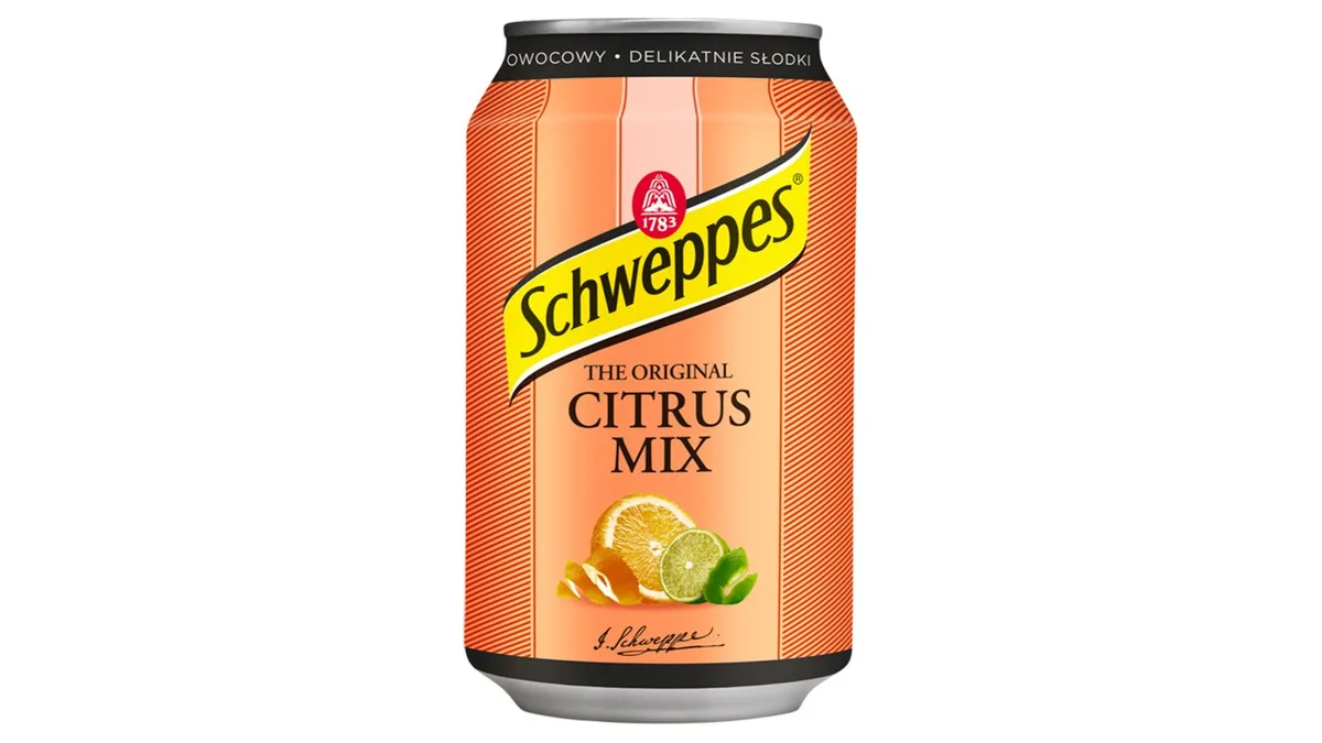Schweppes narancs szénsavas üdítőital grapefruit, lime, mandarin ízesítéssel, cukorral 330 ml
