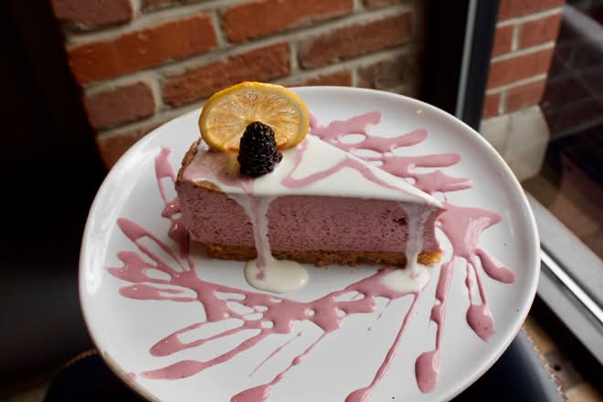 Honey Blackberry Lavender Cheesecake