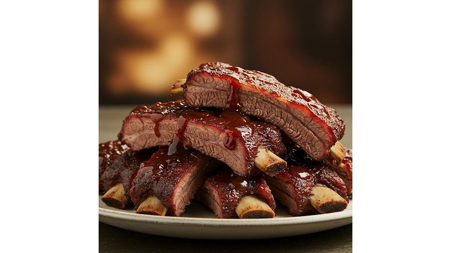 Coaste de porc Irish Ribs cu cartofi prajiti și trei sosuri