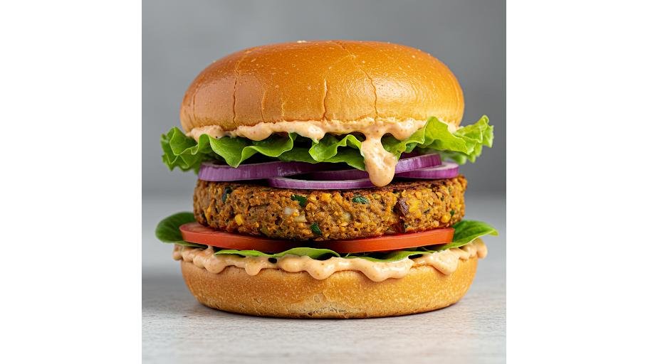Veggie Burger and cartofi prajiti