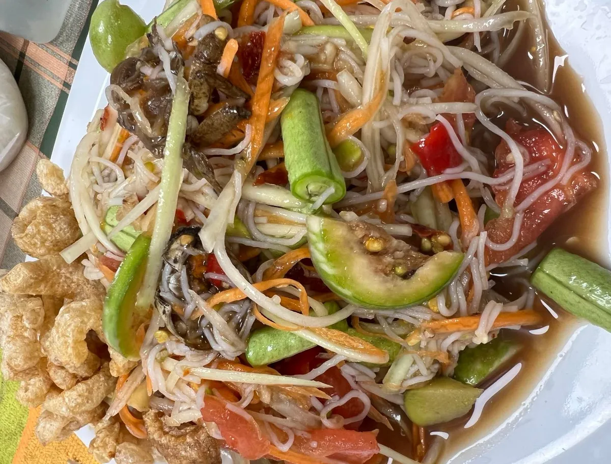 Som Tum Pu Plara /ตำปลาร้า-with fermented fish sauce