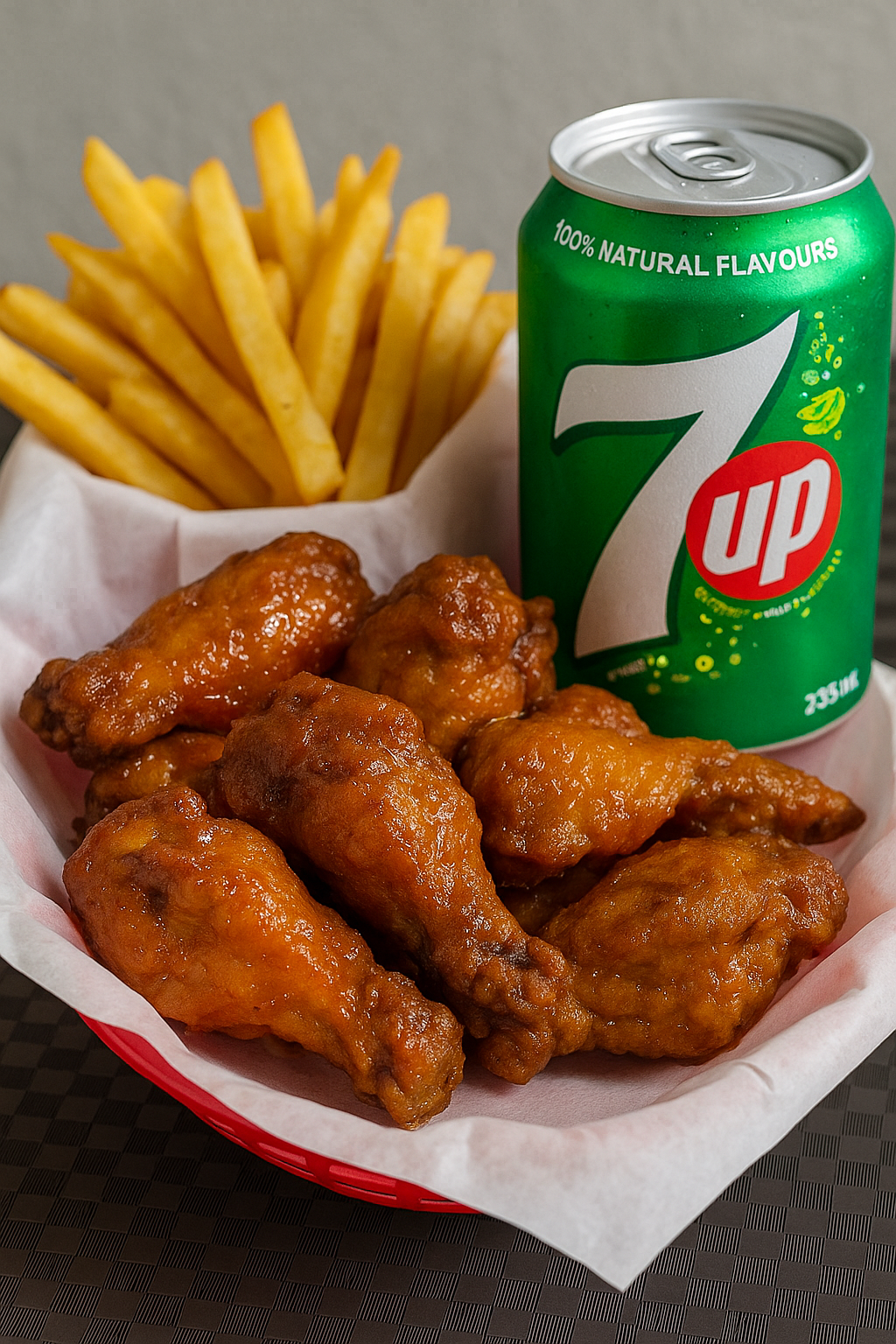 1/2 lb Wings Fries and Pop