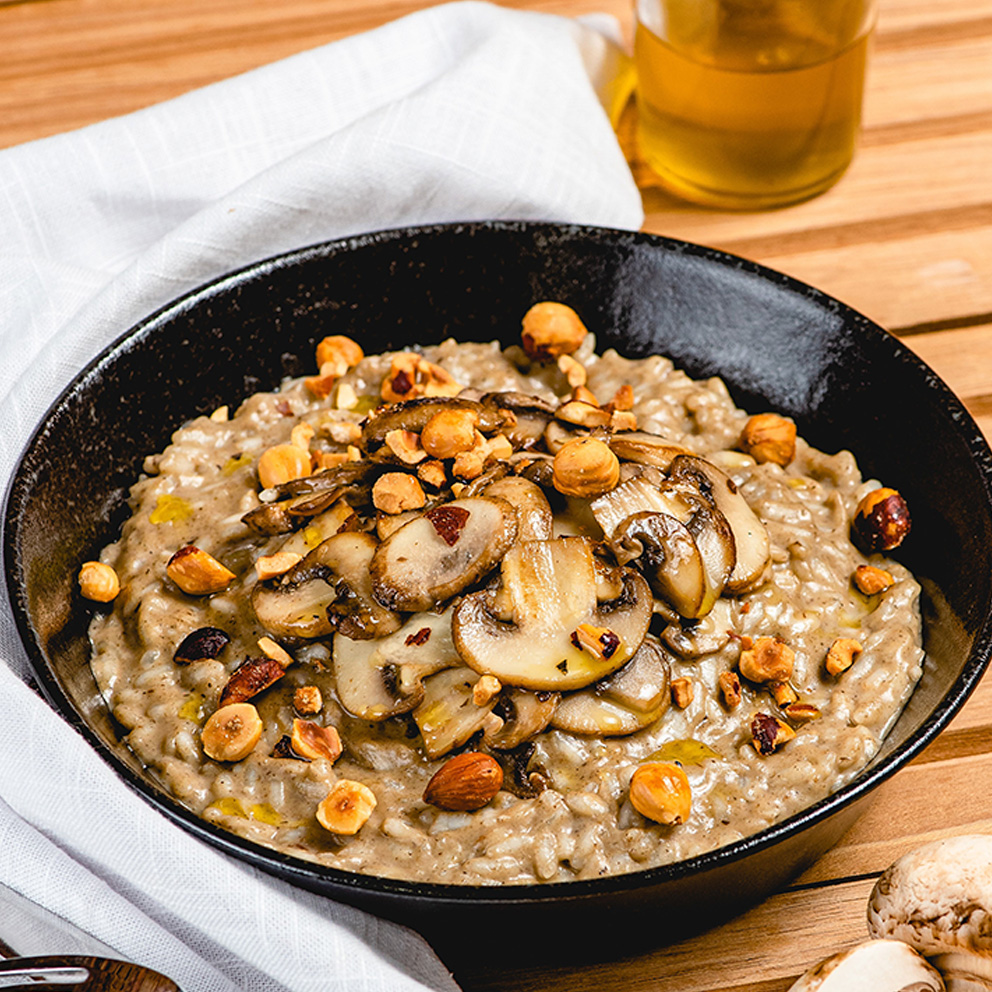 Risoto de Cogumelo com Azeite Trufado