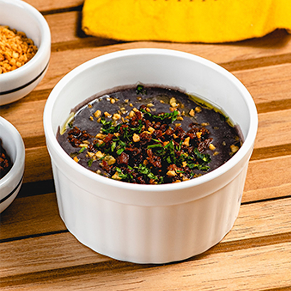 Risotto de Carne e Caldinho de Feijão