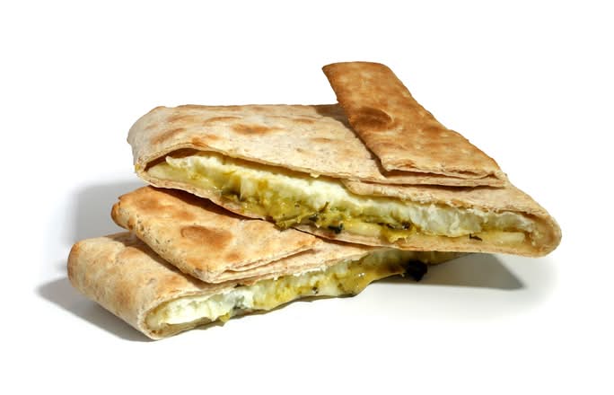 Spinach and Egg Folded Flatbread