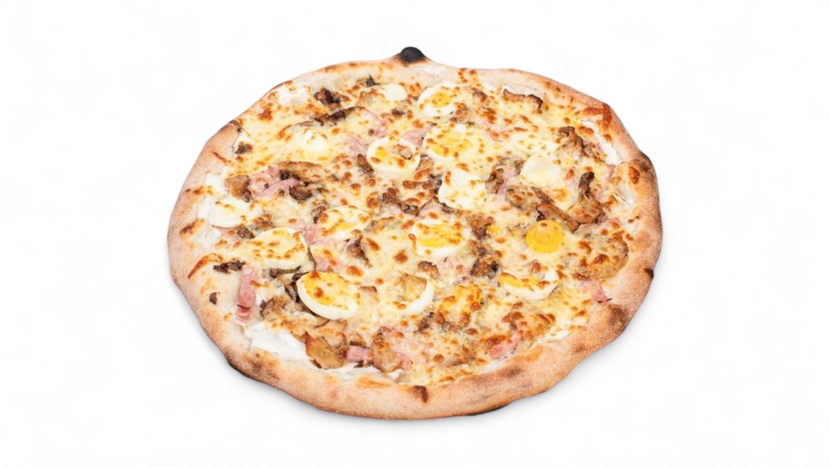 Pizza Carbonara 600g.