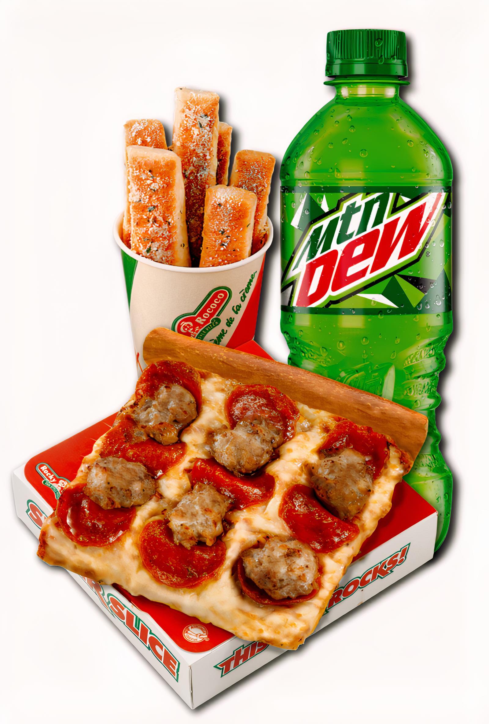 Sausage And Pepperoni Super Slice, Breadsticks, Drink Combo