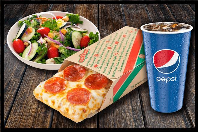 #3 Regular Slice, Side Salad, Drink
