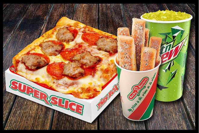 #4 Super Slice, Breadsticks, Drink