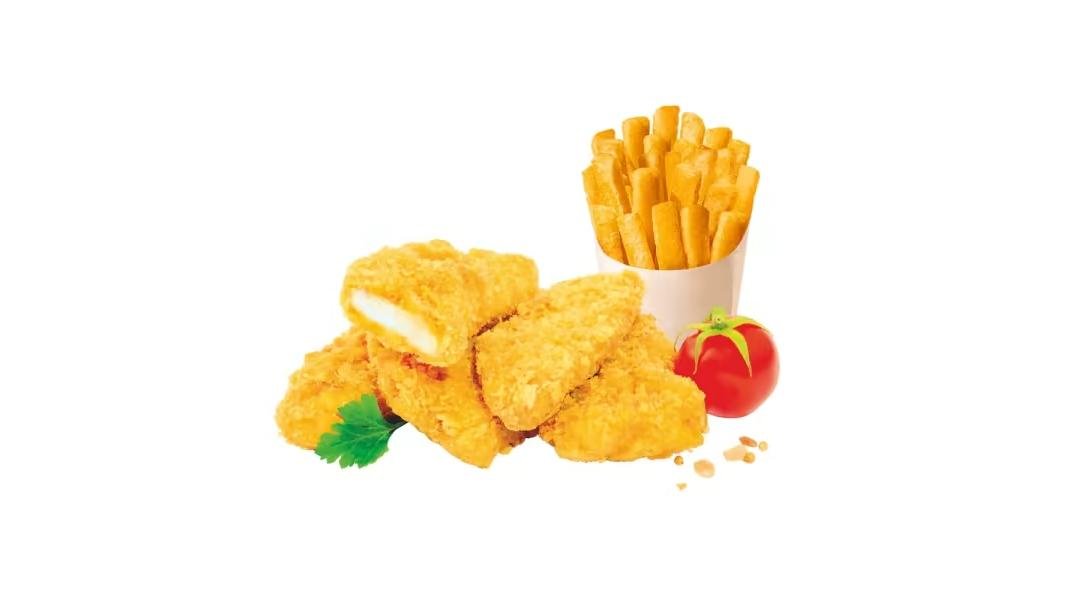 Meniu degețele din piept de pui nepicante (crispy), sos la alegere + suc