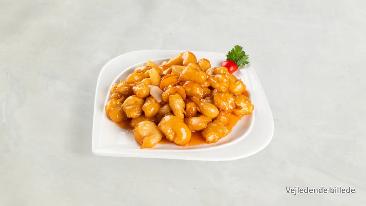 29. Dybstegt svinekød i sur/sød sauce