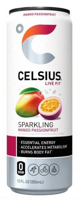 Celsius Sparkling Mango Passion Fruit (12 oz)