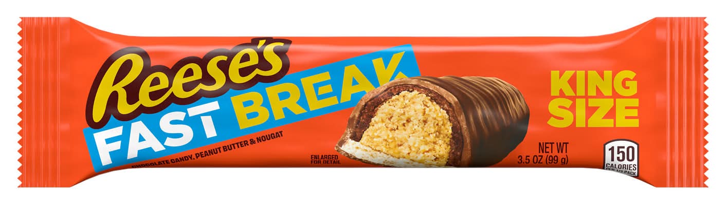 Reese's Fast Break Candy Bar, Milk Chocolate Peanut Butter and Nougat, Kink Size (3.5 oz)