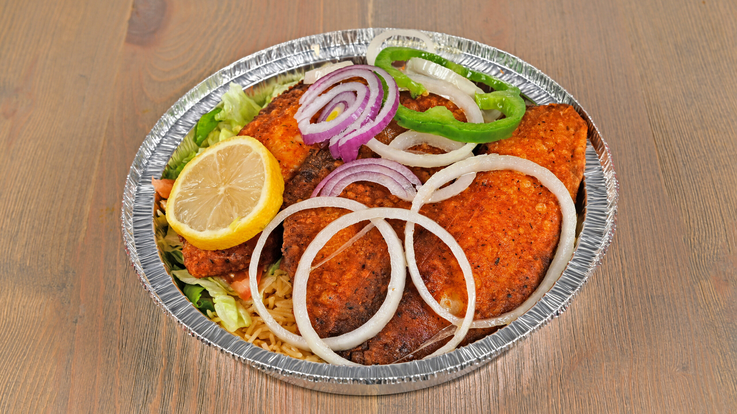 2 Pieces Tilapia Fish with Rice or Salad and Soda