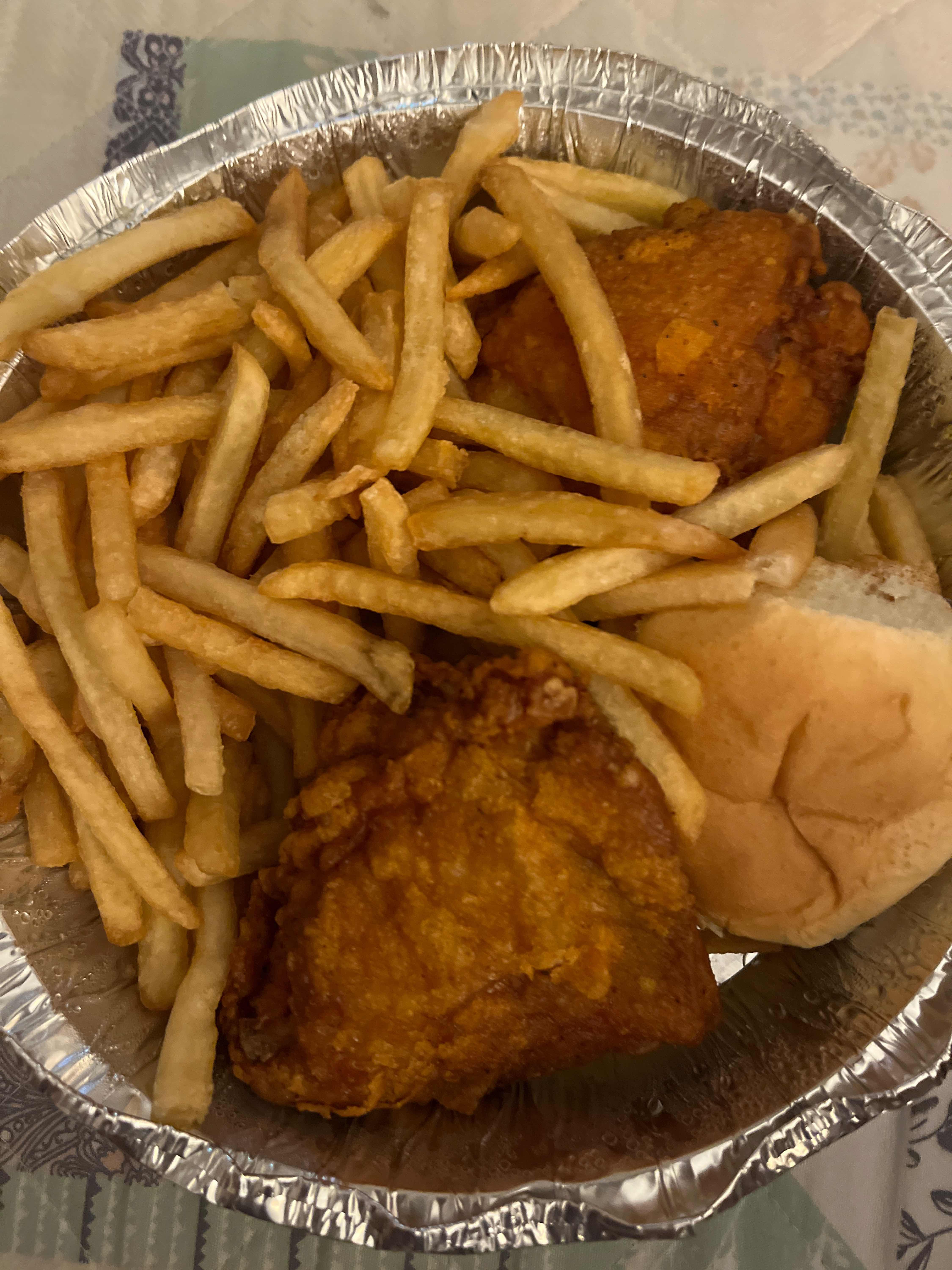 2 Pieces with Fries and Roll