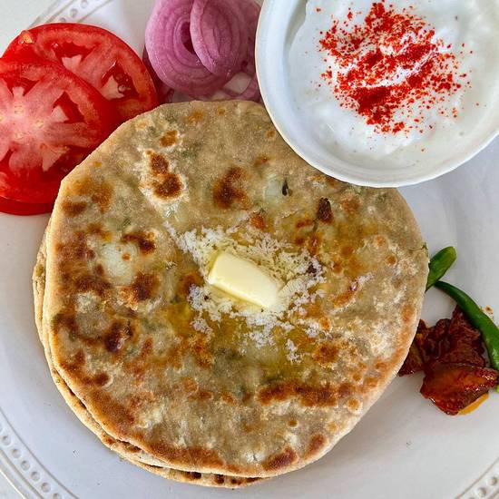Mix Paratha w/ Yogurt