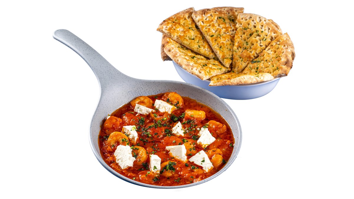 Creveți saganaki