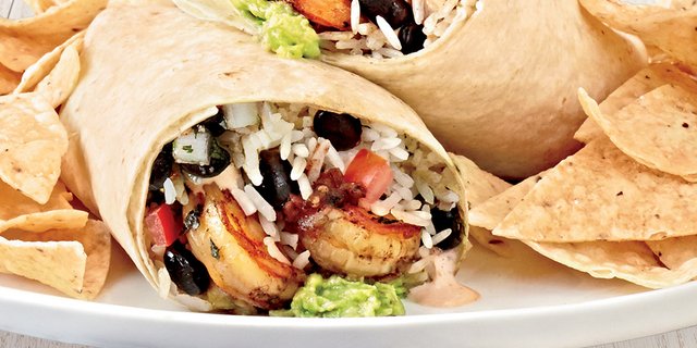 Ancho Citrus Shrimp Burrito