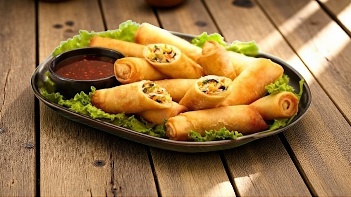 03. Vegetarian spring rolls (6pcs)(small) / Zöldséges  Tavaszi tekercs (6db)​​​​