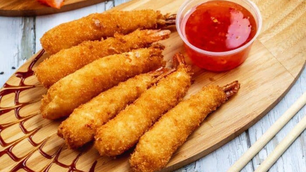 10. Rák tempura perzselt lazaccal, teriyaki szósz, rák kárviár (5 db)