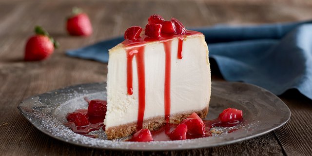 Slice of  New York Cheesecake