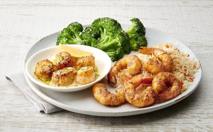 Scallop Medallions and Grilled Shrimp Combo