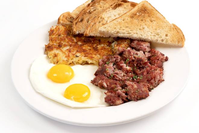 Deluxe Corned Beef Hash and Eggs