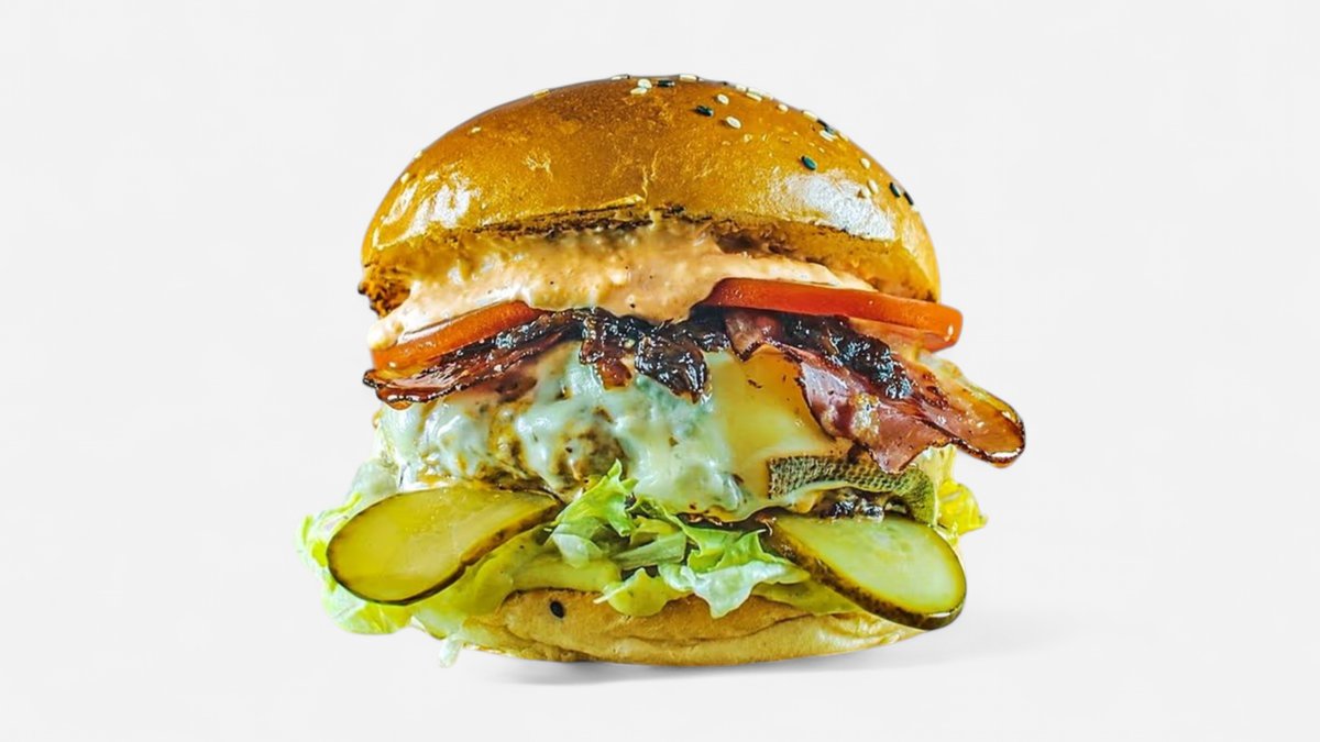 Burger RuFF+ cartofi prajiti ,salata coleslaw si sos