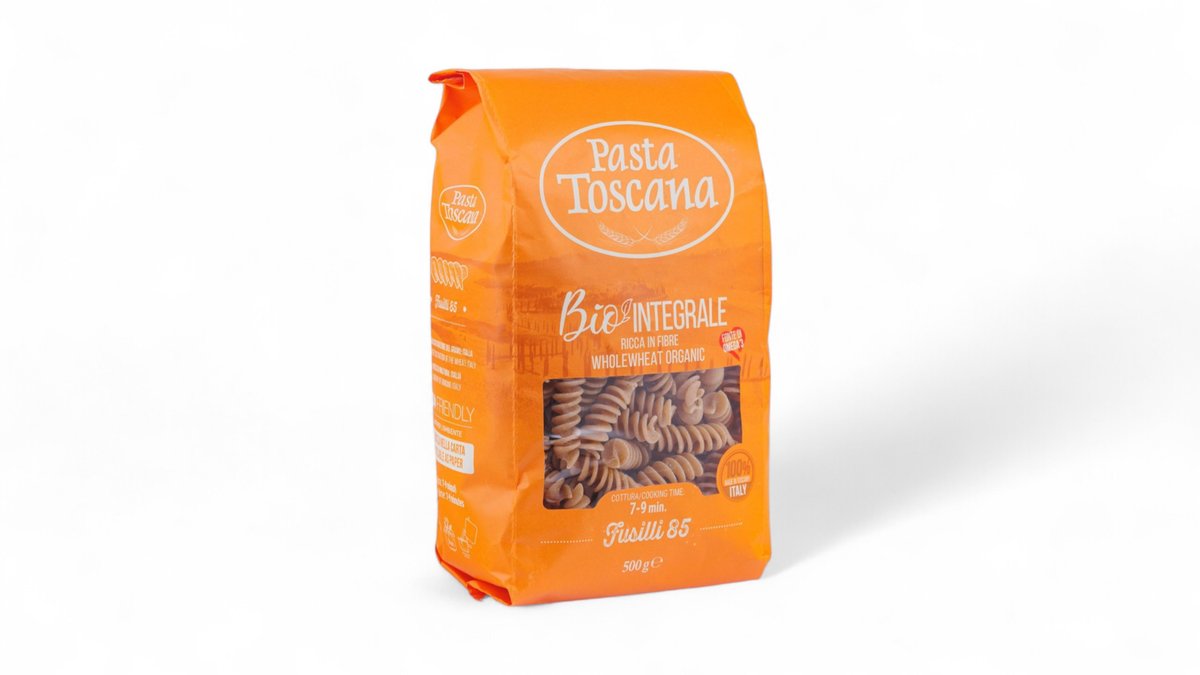 BIO Teljeskiőrlésű durum tészta Pasta Toscana-Fussili nr.85 (500g)