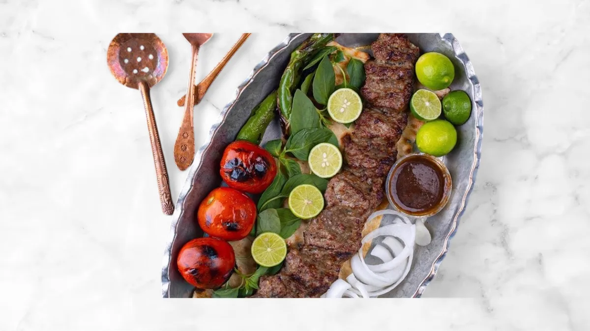 Bonab kabab + Basmati rice and saffron/کباب بناب