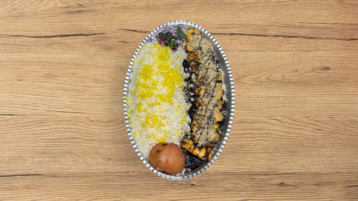 Joojeh Kabab Torsh with Pomegranate, Herb and Walnut/جوجه کباب ترش