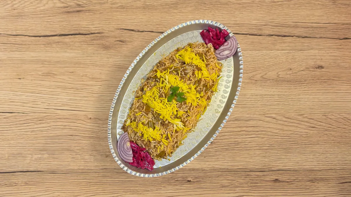 Loobia Polo with ground beef meat/لوبیا پلو با گوشت چرخکرده گوسفندی