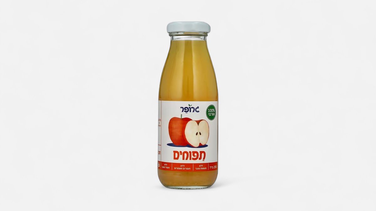 גרופר משקה אורגני בטעם תפוחים Growper Organic Drink - Apple
