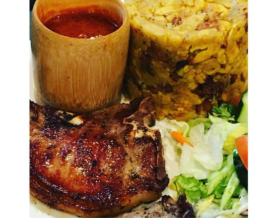 Pork Chop Mofongo (Chuleta Regular)