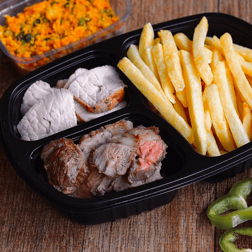 Churrasco com Fritas