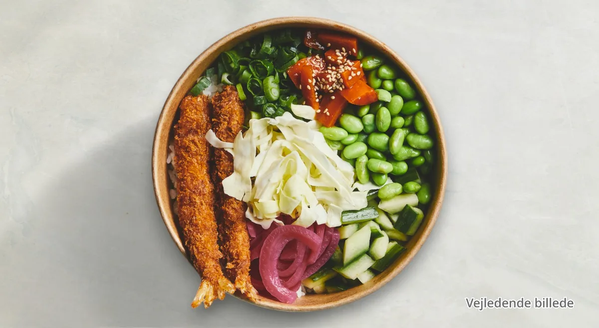 Crispy ebi poké bowl