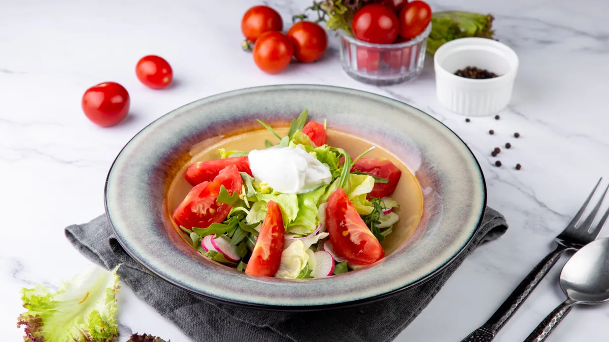 Домашний салат с козьим сыром 🥬Home made salad with goat cheese