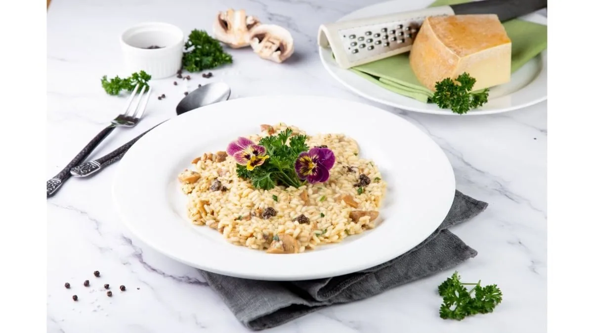 Ризотто с грибным миксом и Porcini/Risotto with mushroom mix and Porcini
