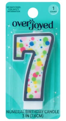 Overjoyed Birthday Candle Numeral Number 7, 3 in
