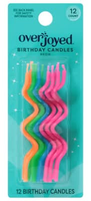 Overjoyed Neon Birthday Candles (12 ct)
