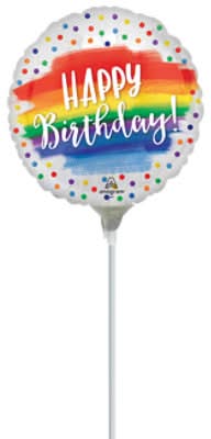 Satin Happy Birthday Dots Air-Fill Balloon, 4 in