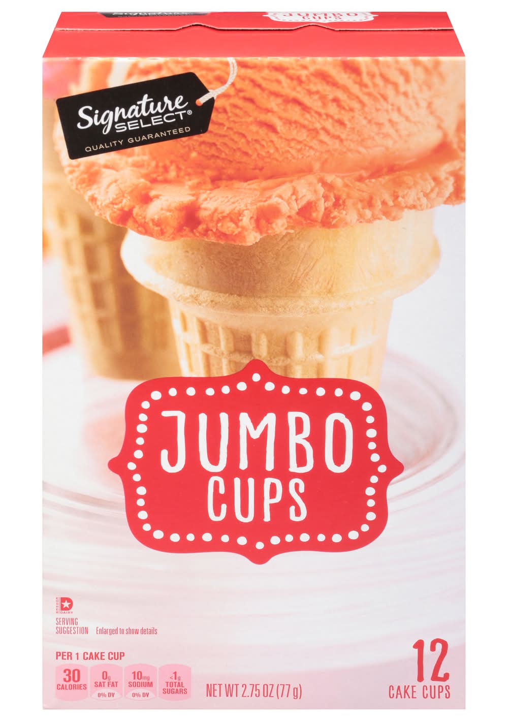 Signature Select Ice Cream Jumbo Cake Cups (2.8 oz)
