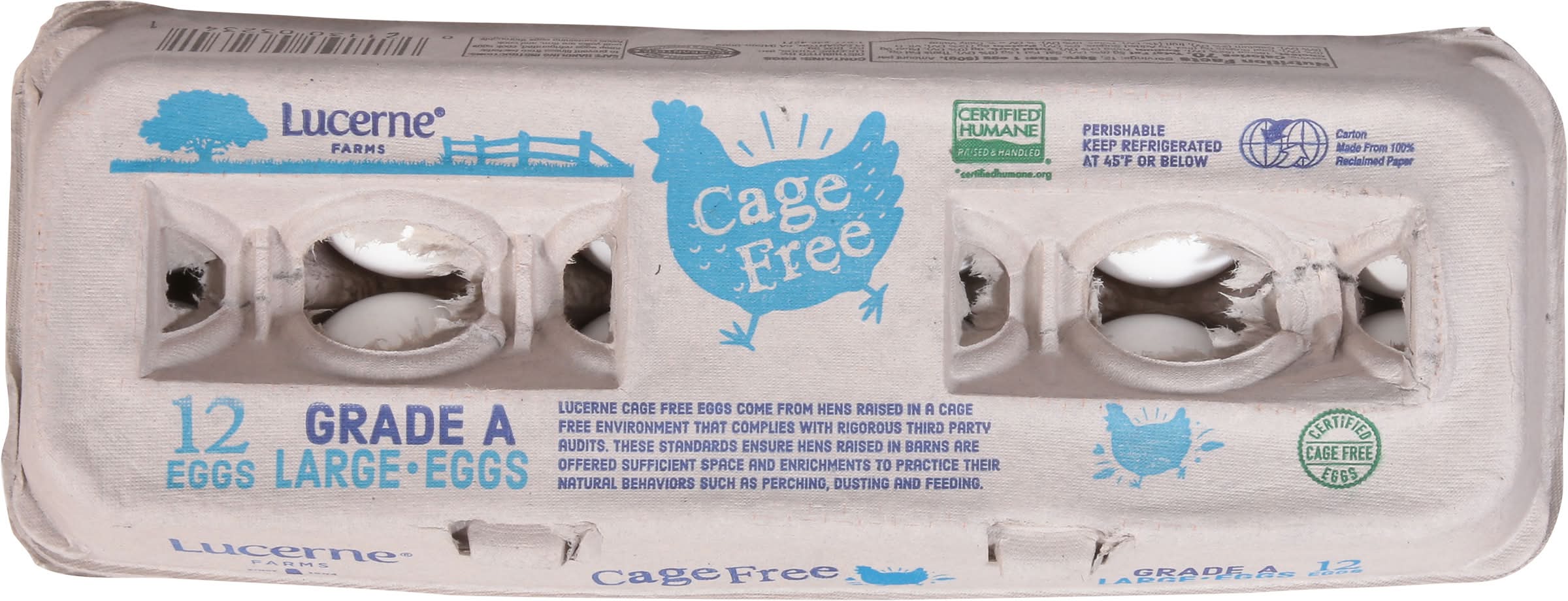 Lucerne Cage Free Grade a Eggs, L (24 oz, 12 ct)