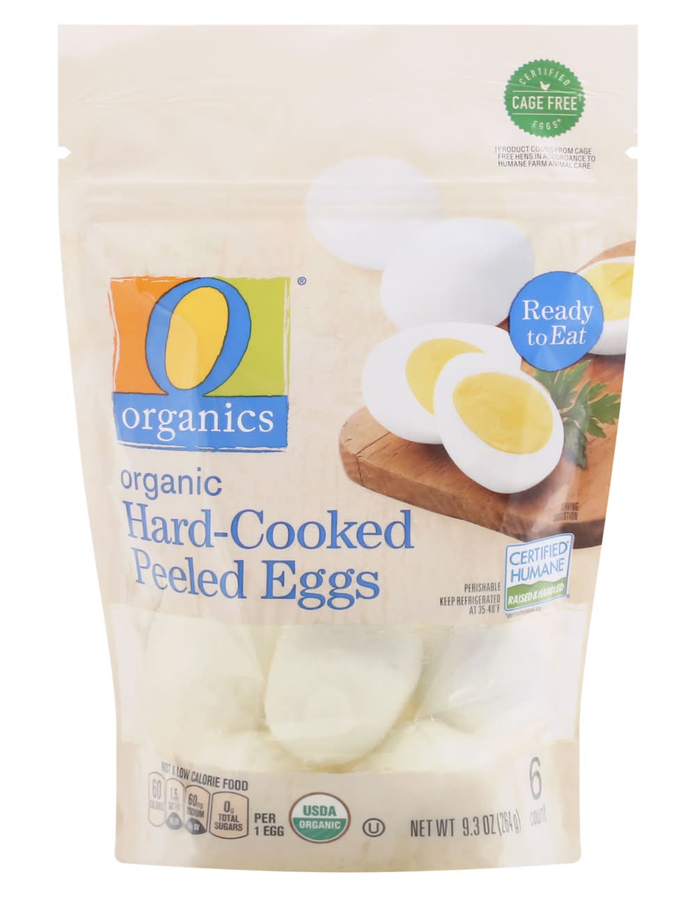 O Organics Hard Cooked Peeled Eggs (9.3 oz, 6 ct)