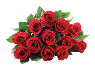 Rose Flower Bouquet, Red (12 ct)