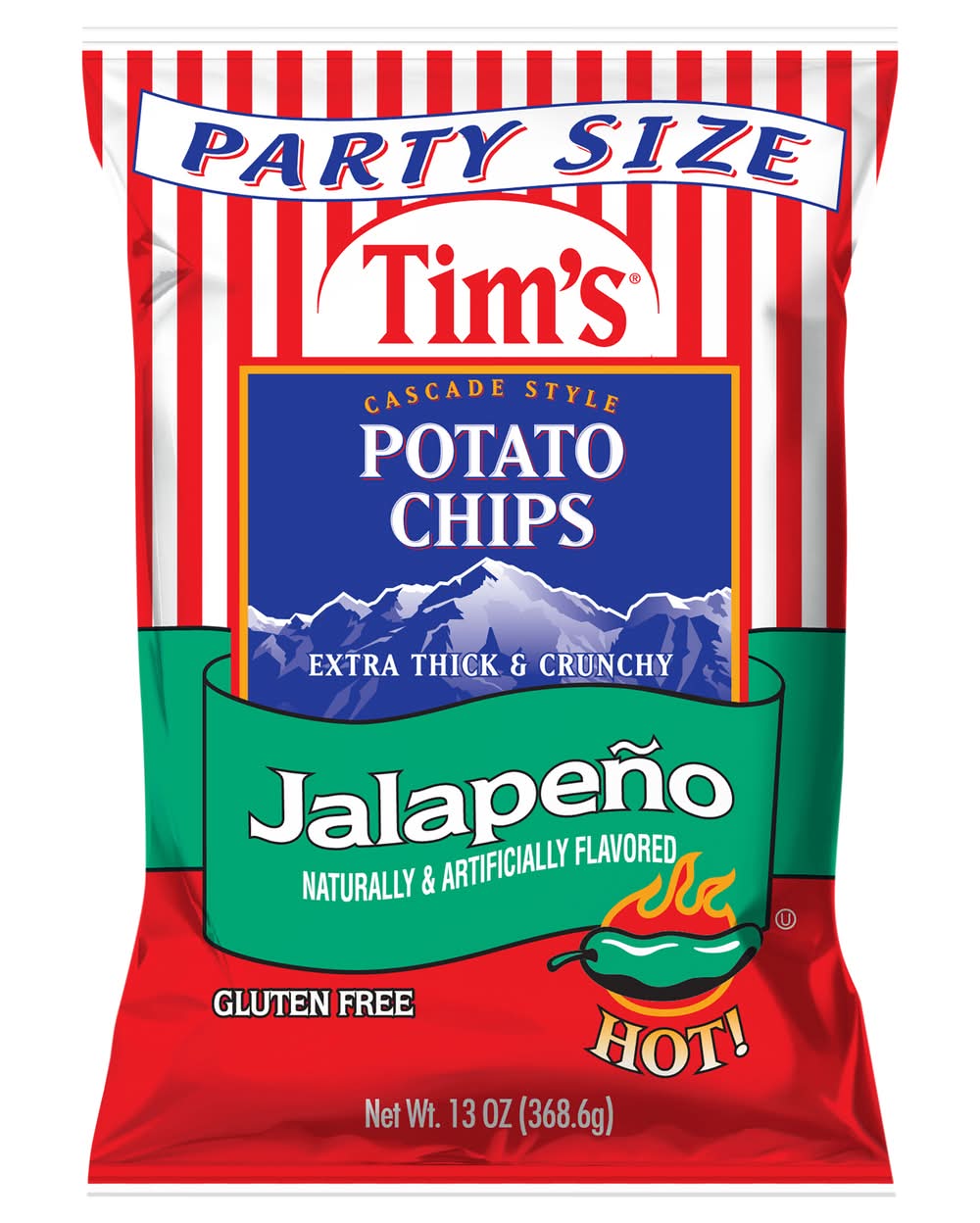 Tim's Cascade Style Potato Chips, Jalapeno (13 oz)
