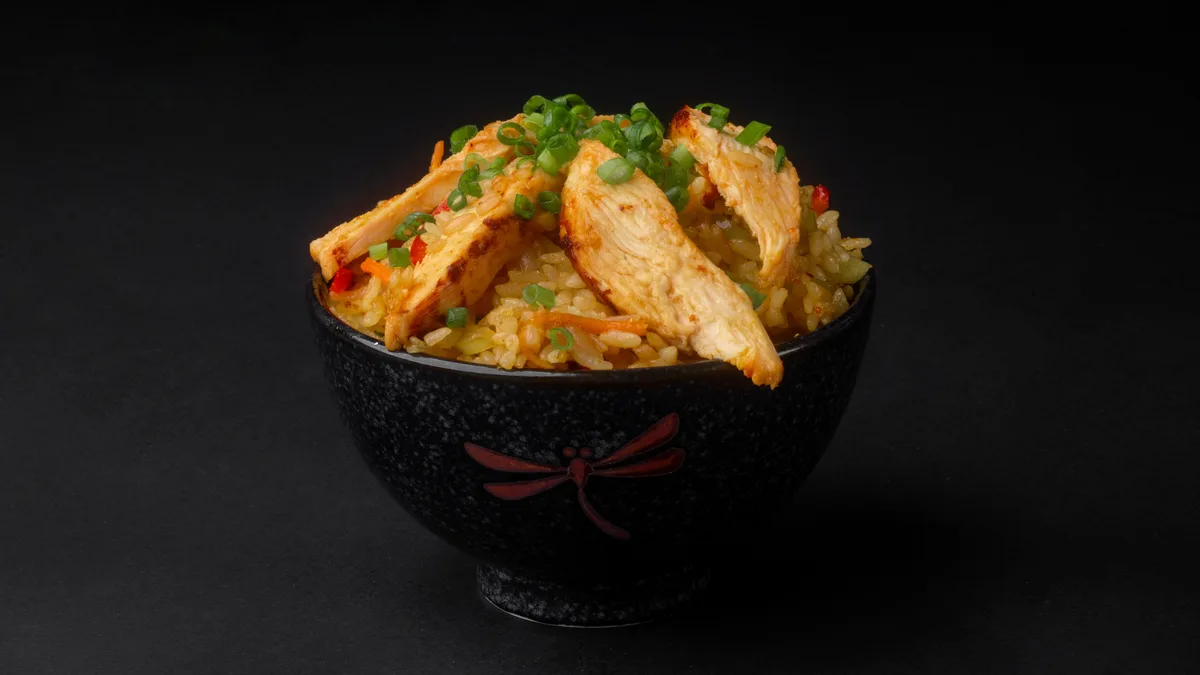 Rice With Chinese Vegetables And Chicken