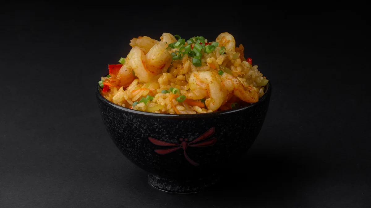 Singaporean Rice With Shrimp And Curry